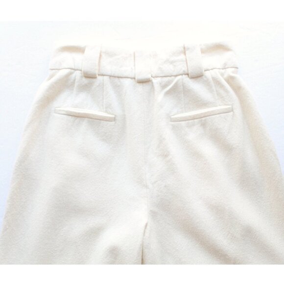 Sézane Théophile Trousers 33" / Size 36 / US 4 / Ecru High Rise Wide Leg Wool - Picture 8 of 10